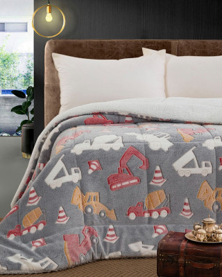 Κουβερτοπάπλωμα μονό φωσφοριζέ Art 6269 160×220 Γκρι Beauty Home